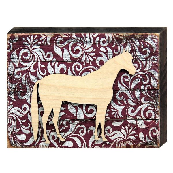 Designocracy Pony Art on Board Wall Decor 9815512